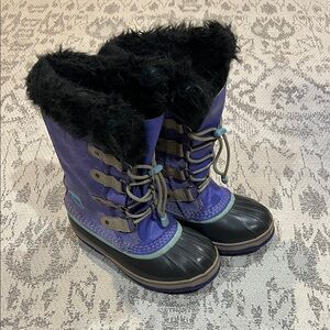 Purple and Black Fur-Lined Winter Boots from Sorel